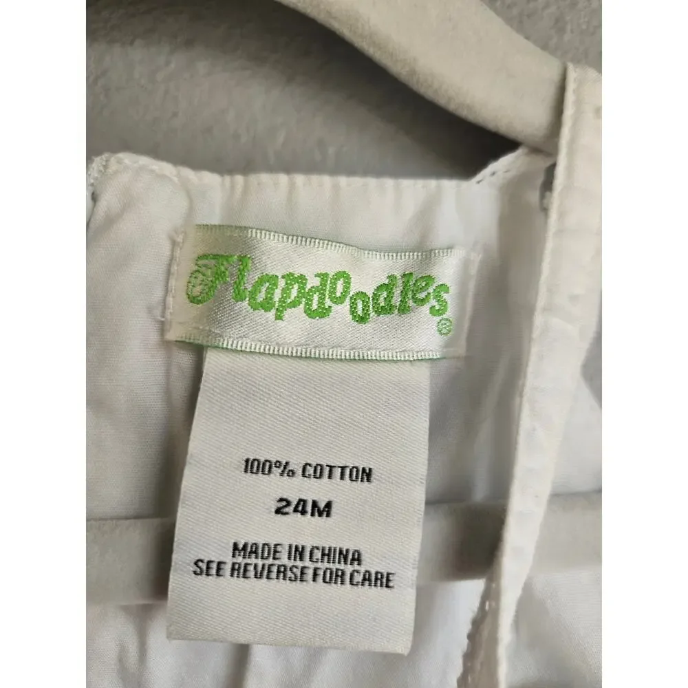 Flapdoodles White Swiss Dot‎ Embroidered Strawberry Sundress 24M